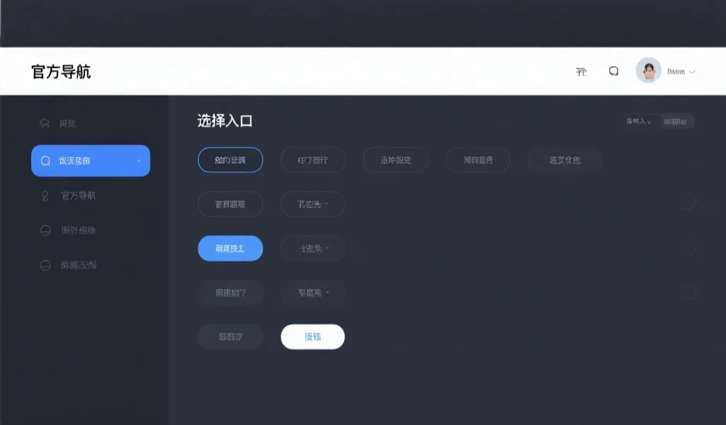 一张简洁现代风格的网页导航界面截图，显示多个可选入口按钮，页面设计清晰，突出“官方导航”字样
